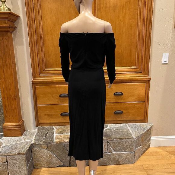 Altuzarra Imogene Ruched Off-the-shoulder Italian Midi Dress Size FR40 - Picture 3 of 16